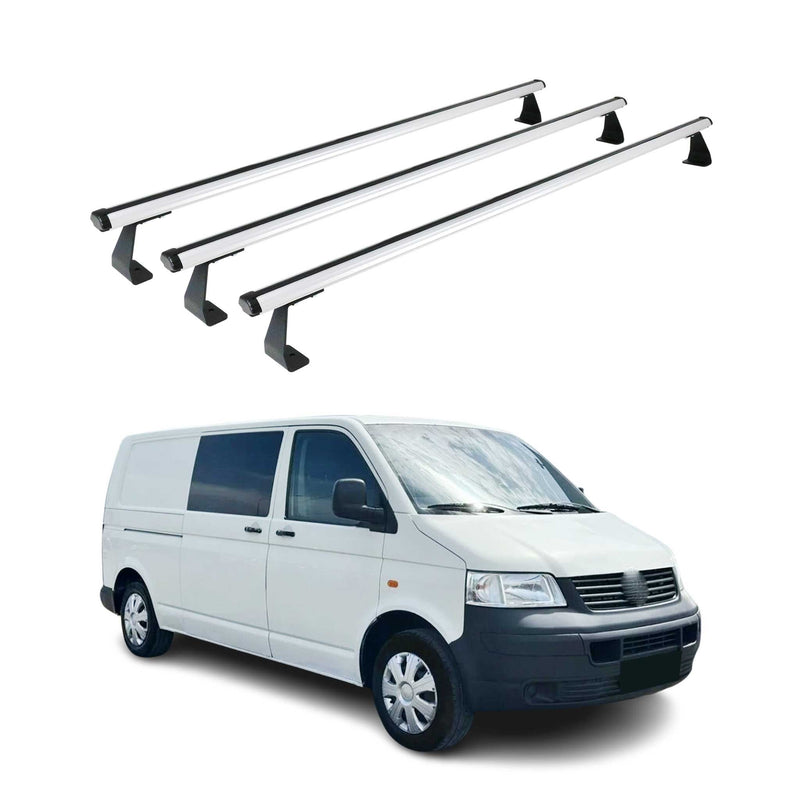 Barres de toit transversales pour VW T5 Transporter 2003-2015 Aluminium Gris