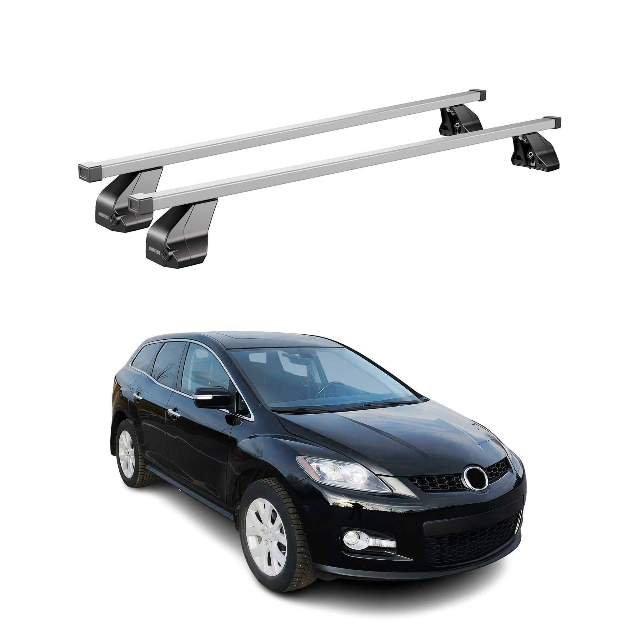 Barres Transversales Menabo pour Mazda CX-7 2006-2012 Noir