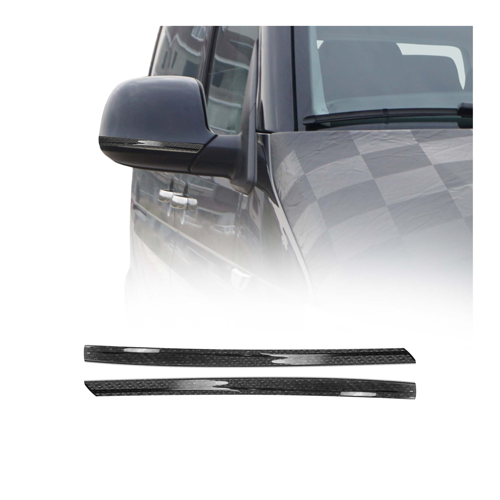 Garniture de Coque de Rétroviseur Pour VW T5 Caravelle 2010-2015 Carbone 2Pcs