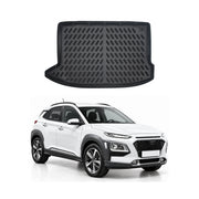 Tapis de coffre pour Hyundai Kona 2018-2023 Noir 3D en Caoutchouc TPE