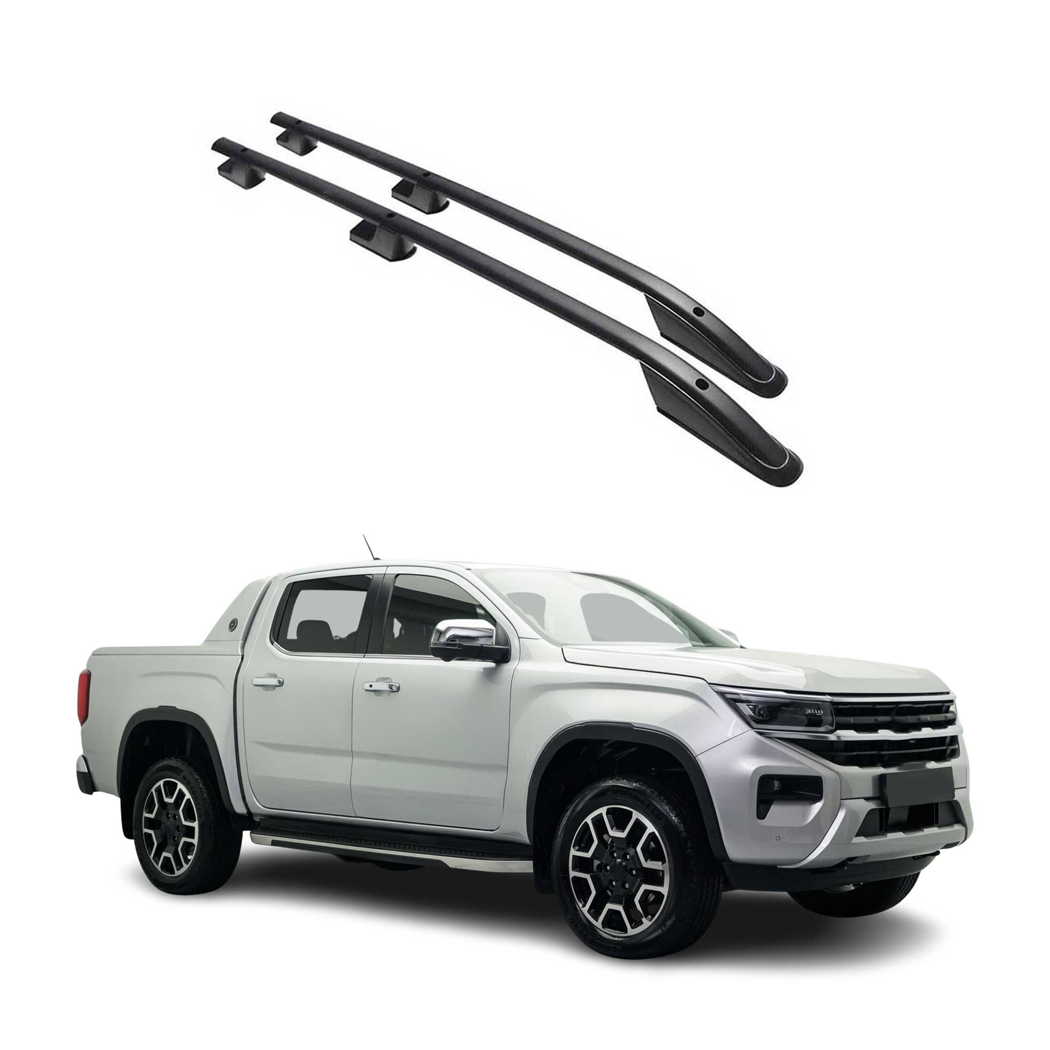 Barres de toit longitudinales pour VW Amarok NF 2023-2026 Aluminium Noir