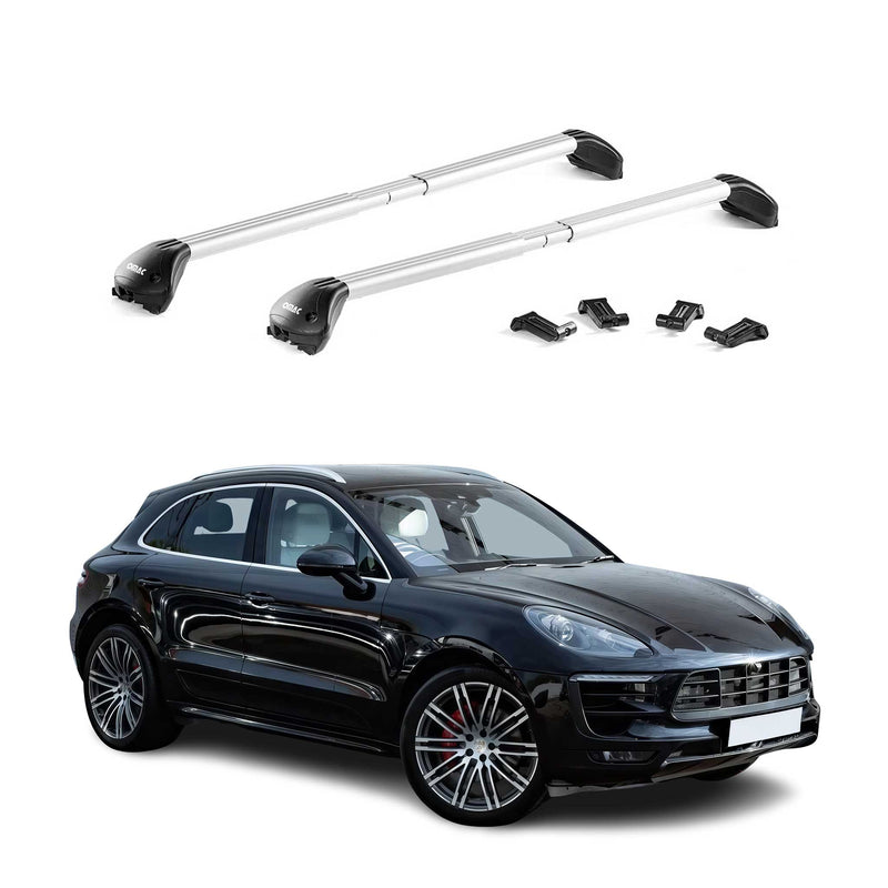 Barres de toit transversales pour Porsche Macan 95B 2015-2025 Alu Gris 2x ABE
