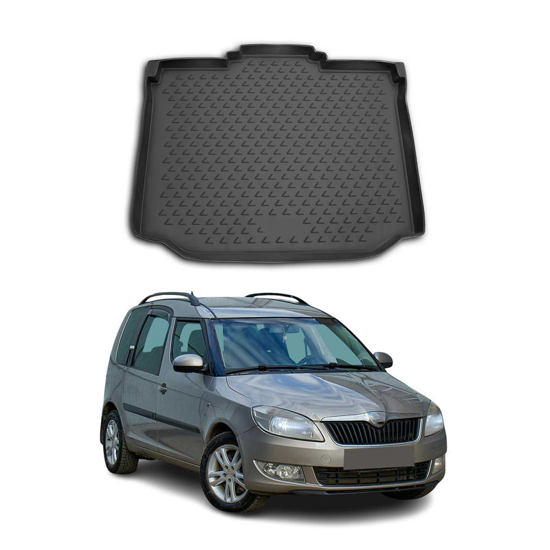 Tapis de Coffre pour Skoda Roomster 2006-2015 Noir TPE
