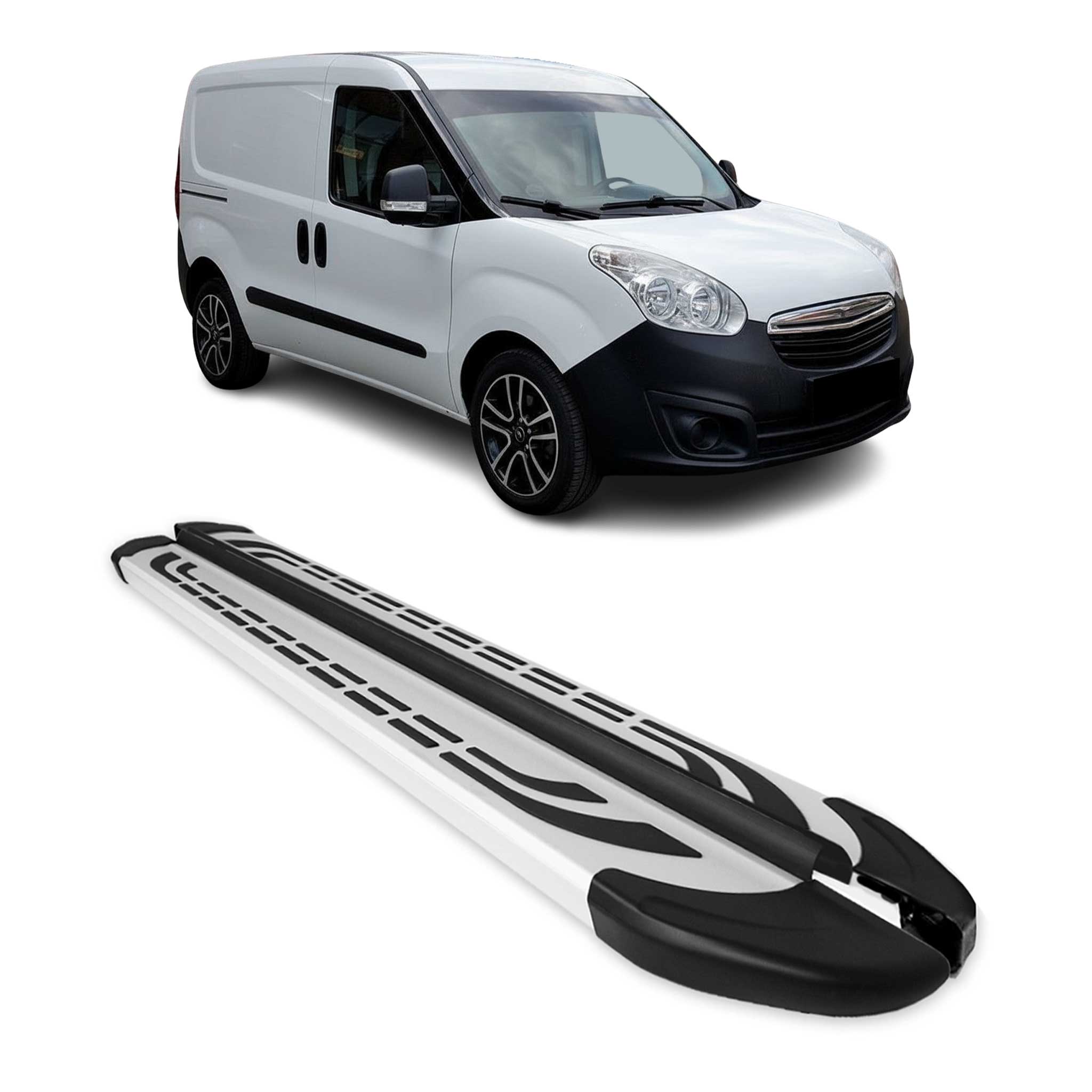 Marchepieds Latéraux pour Opel Combo 2012-2019 Aluminium Gris L1 Court 2Pcs