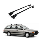 Barres de toit Transversales pour Audi 100 Avant 1983-1991 Fer Noir 2Pcs