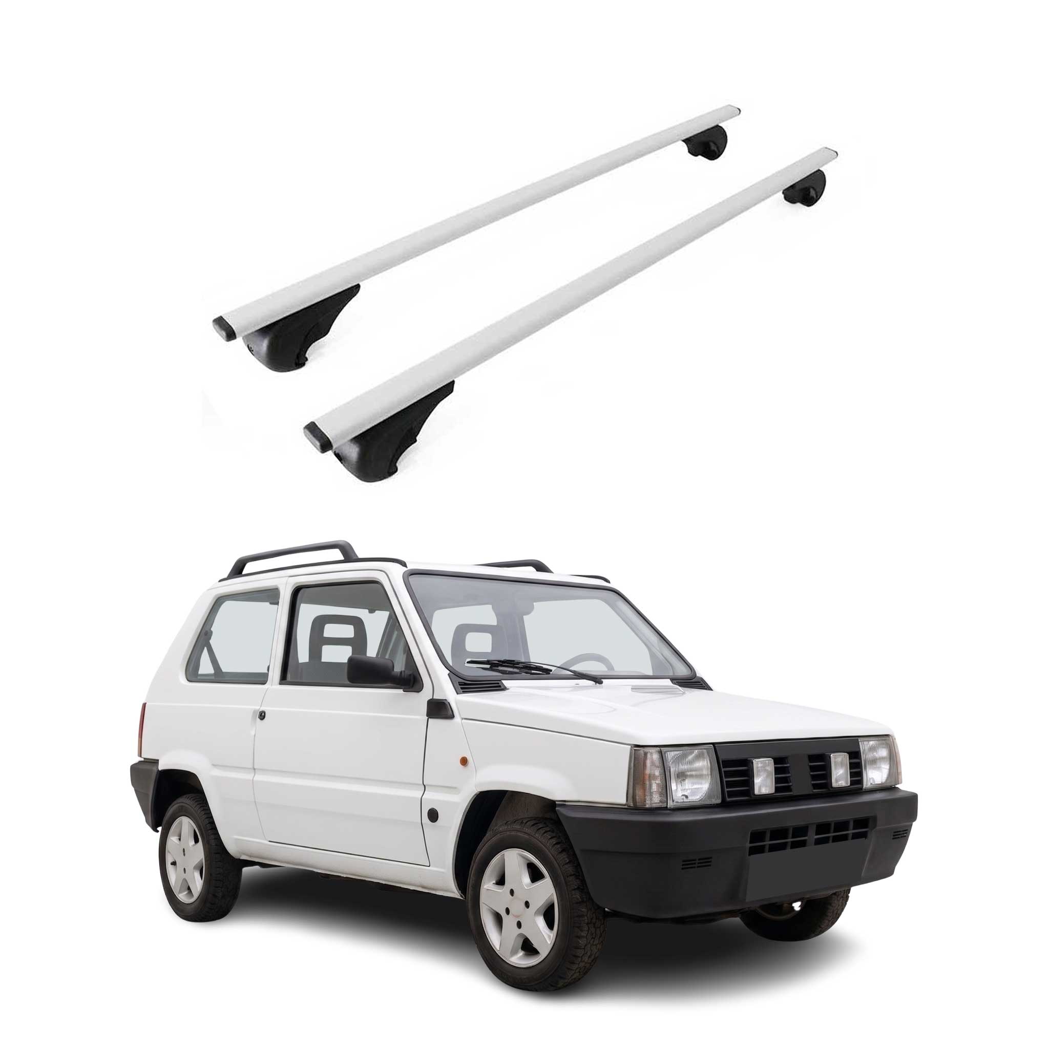 Barres de toit Transversales pour Fiat Panda I Hatchback 1980-2003 Fer Gris 2Pcs