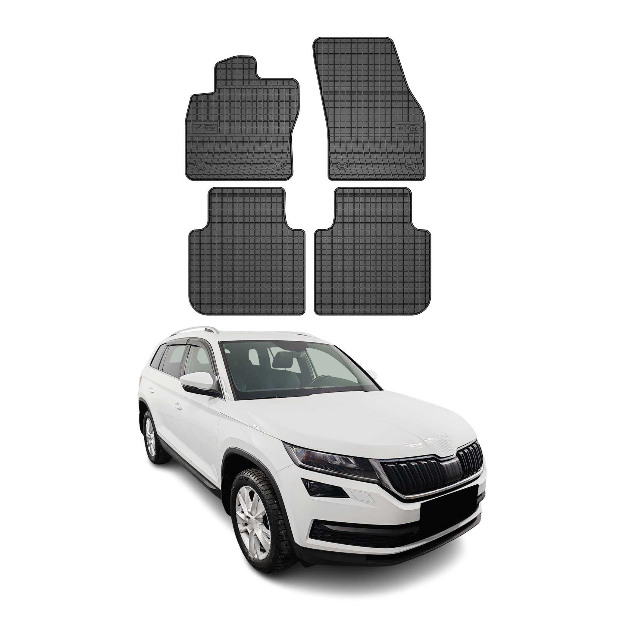 Tapis de Sol pour Skoda Kodiaq 2016-2024 OMAC Noir Caoutchouc