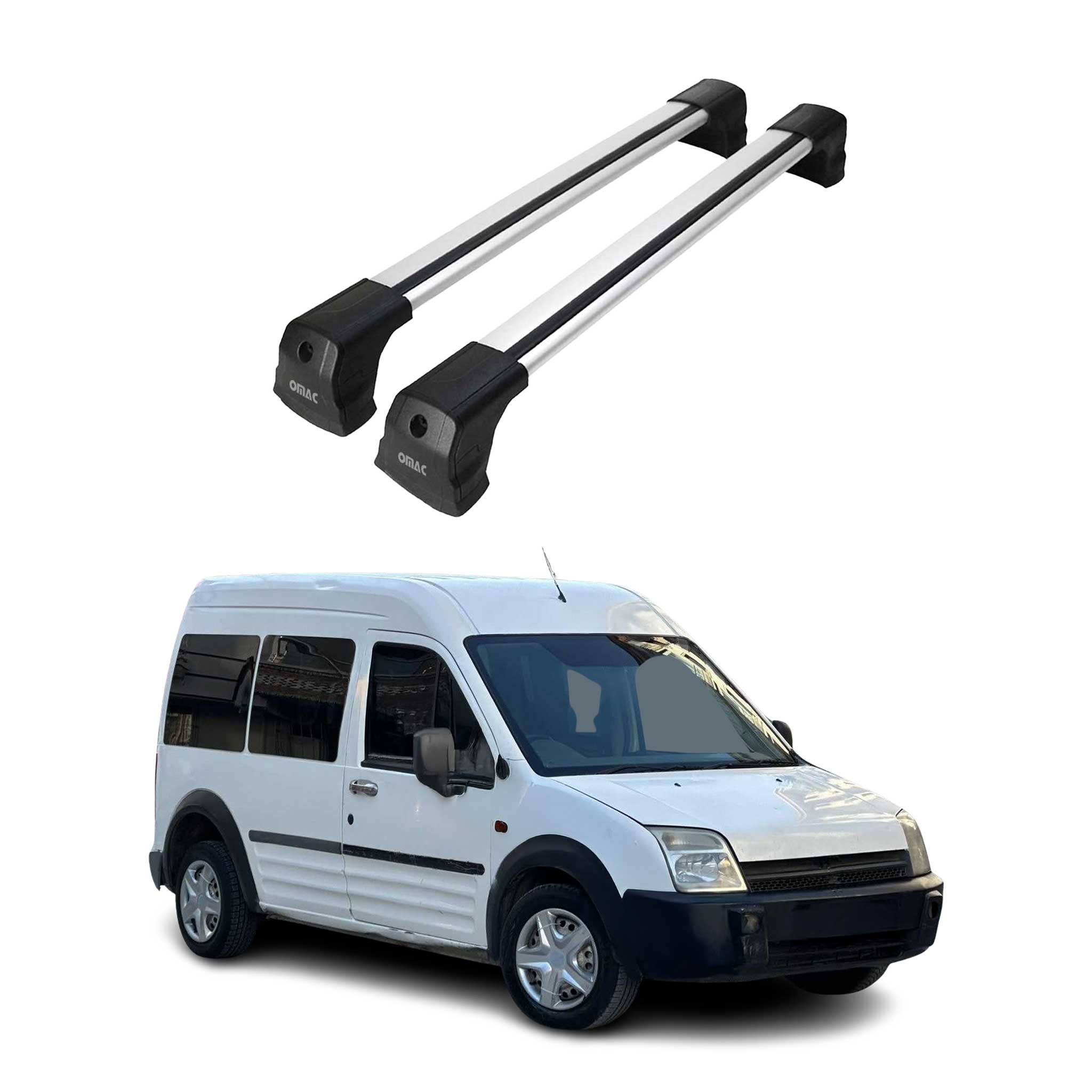 Barres De Toit Transversales pour Ford Transit Connect 2010-2013 Alu Argent 2Pcs