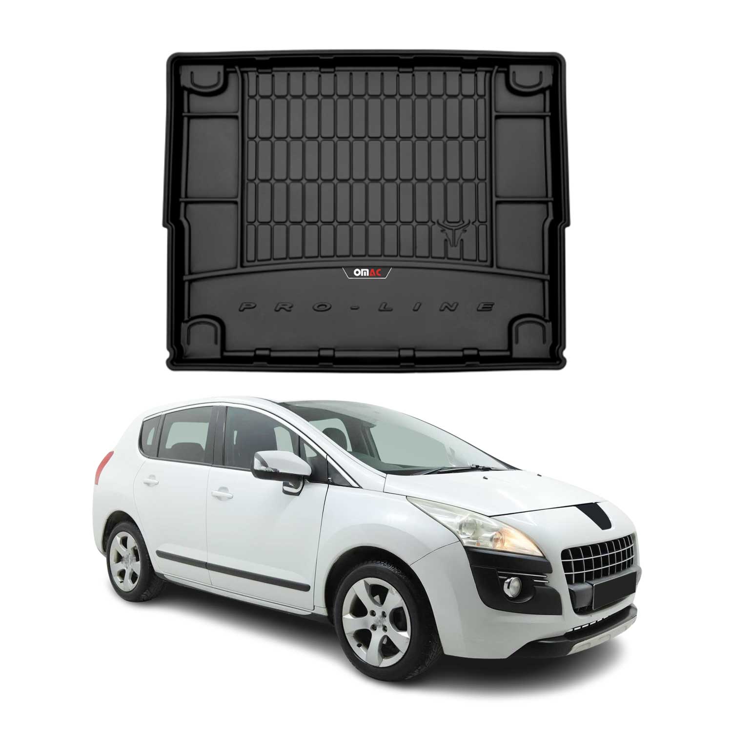 Tapis de Coffre pour Peugeot 3008 2009-2016 TPE Noir