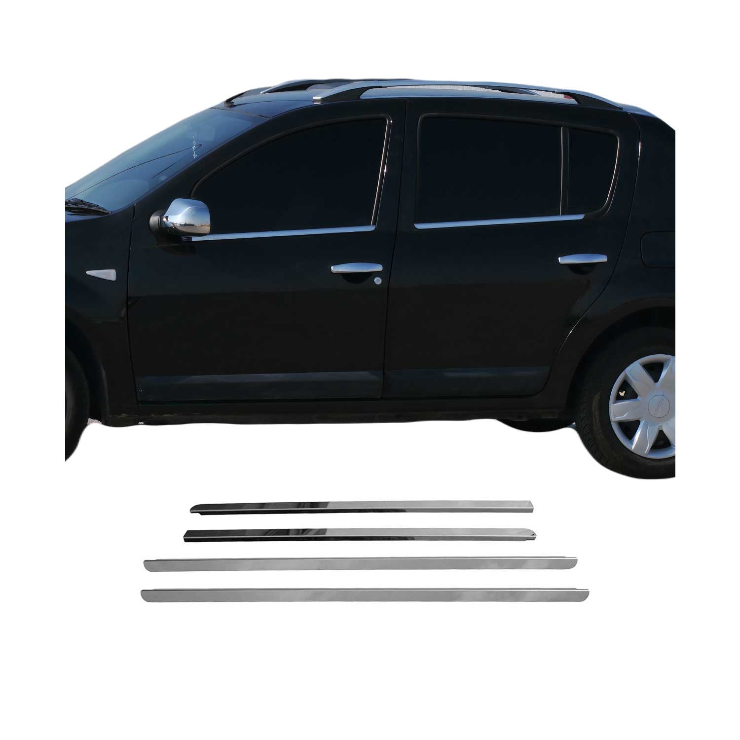 Garniture de Fenêtre pour Dacia Sandero HB 2008-2012 Acier Inox 4Pcs