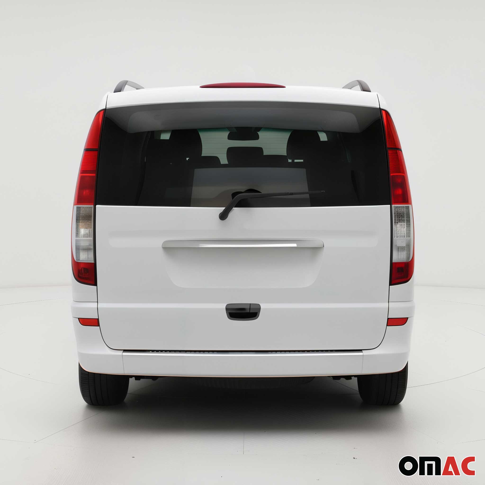 Couverture poignée de coffre hayon arrière pour Mercedes Viano 2003-2014 en acier inox chromé foncé