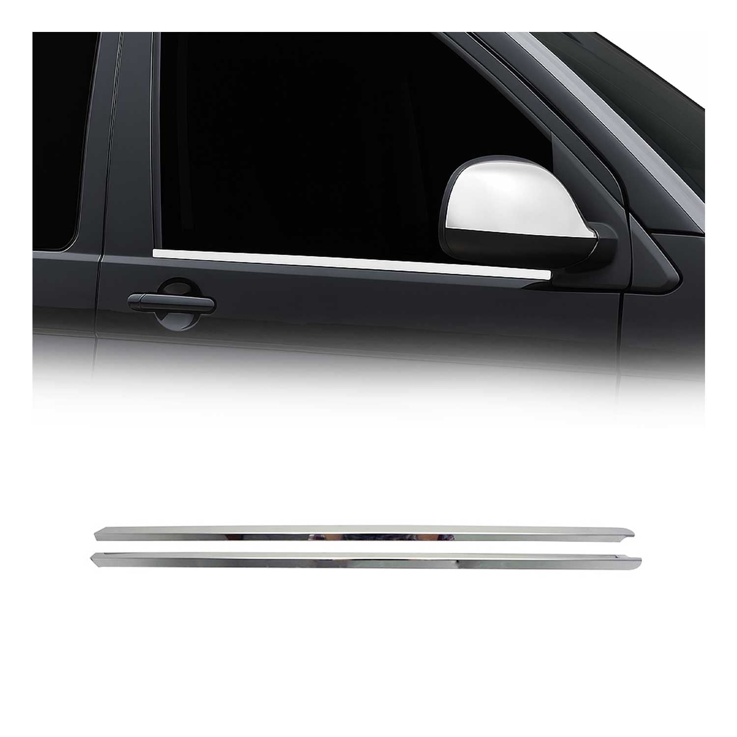 Garniture de Fenêtre pour VW T6 T6.1 Transporter tout 2015-2024 Acier Inox 2Pcs