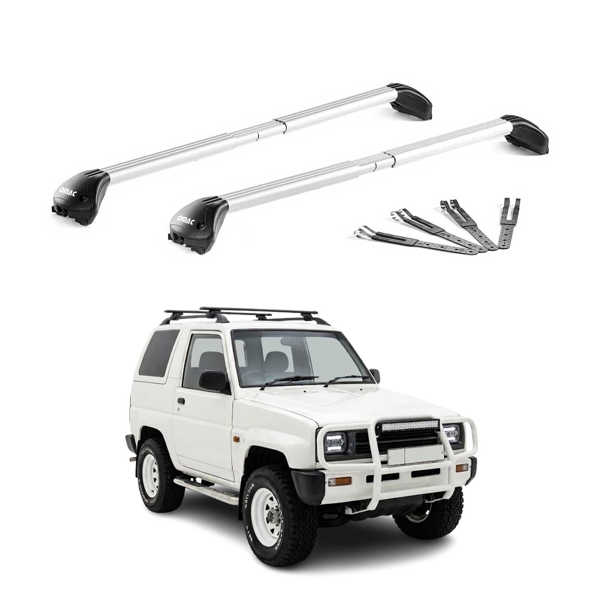 Barres de toit pour Daihatsu Feroza 1989-1998 Aluminium Gris Argenté 2pièces ABE