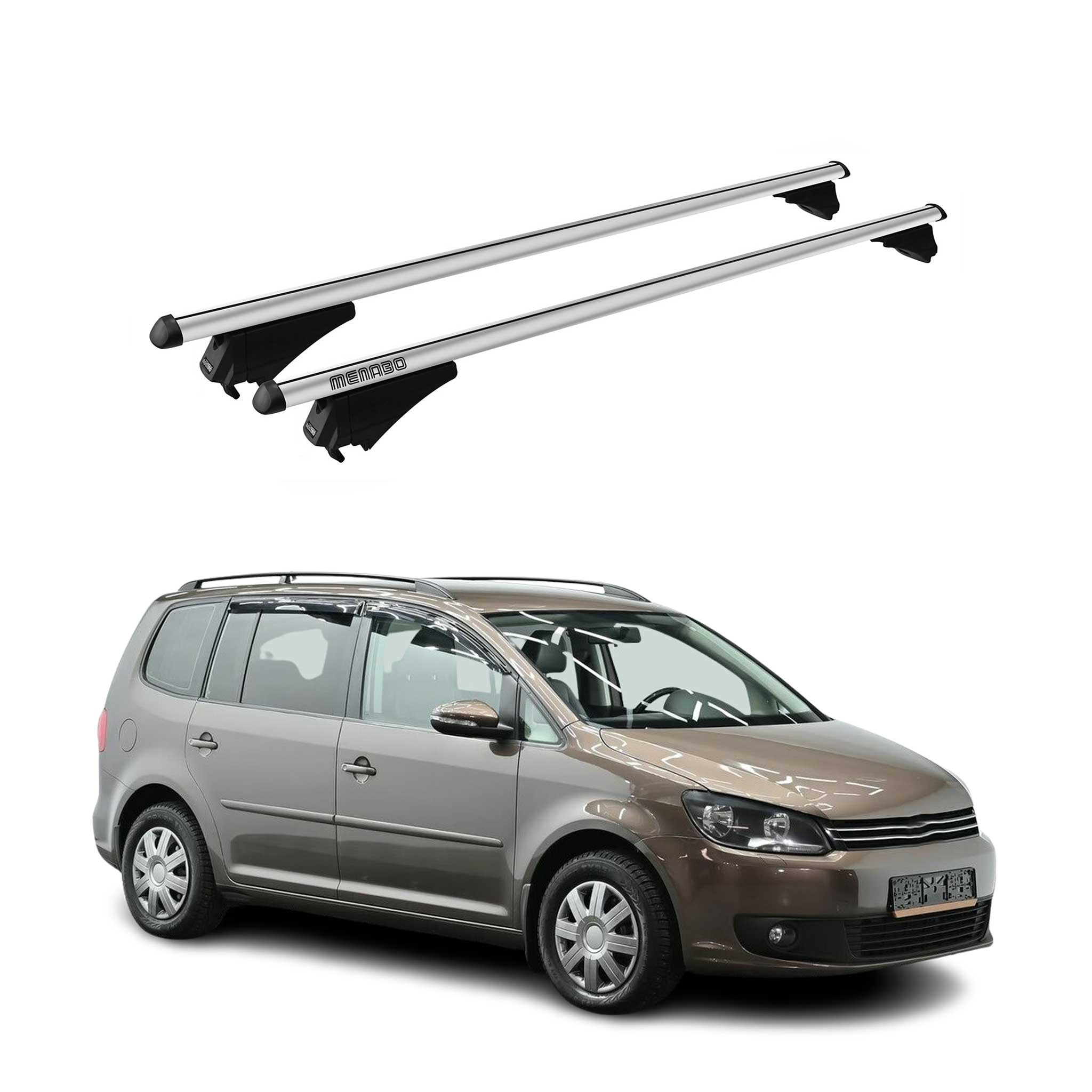 Tiger Barres De Toit Transversales pour VW Touran I II 2003-2026 Alu Gris 2Pcs