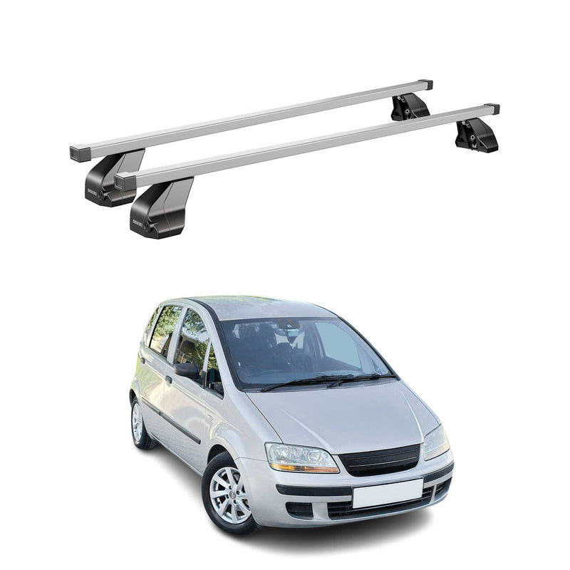 Barres de toit transversales pour Fiat Idea 2005-2012 Acier Gris