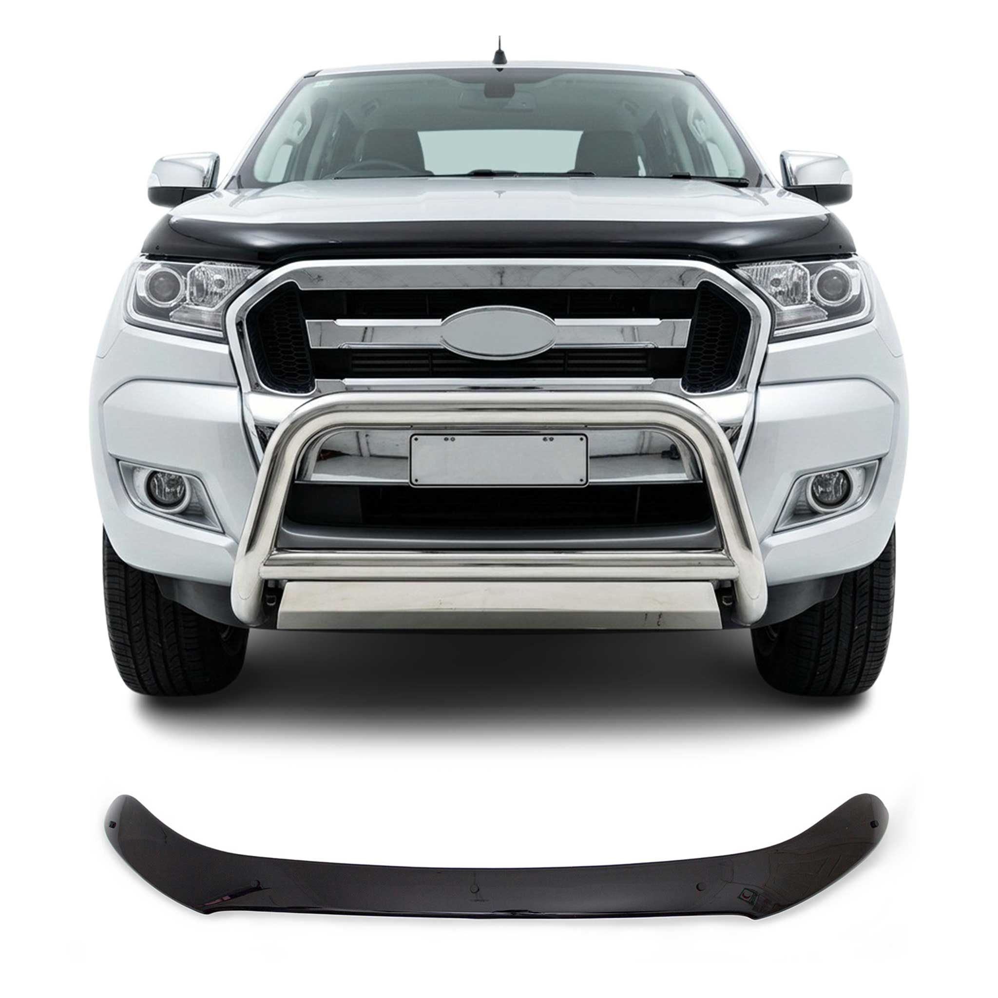 Deflecteurs d'air capot de voiture pour Ford Ranger 2015-2022 Acrylique Noir