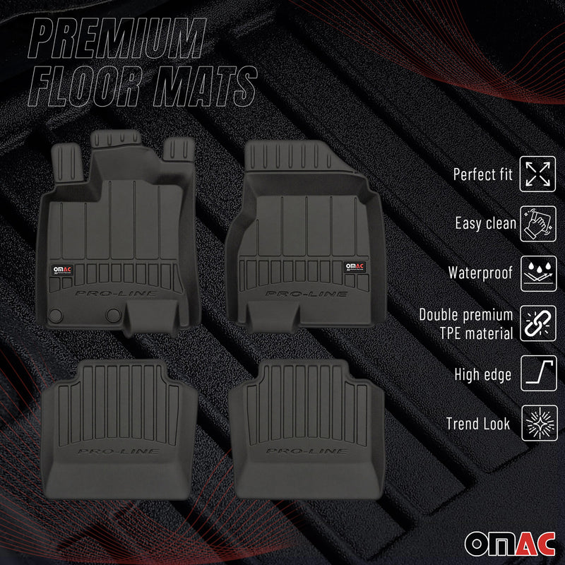 OMAC Tapis de sol en caoutchouc pour Nissan Qashqai +2 2008-2014 Noir Premium