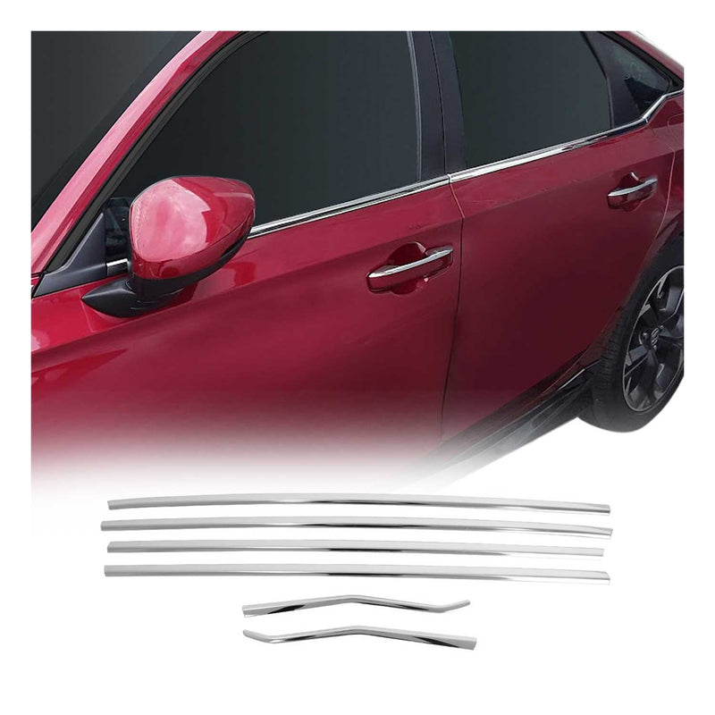 Garniture de Fenêtre pour Honda Civic Berline 2021-2025 Acier Inox Brillant 6Pcs