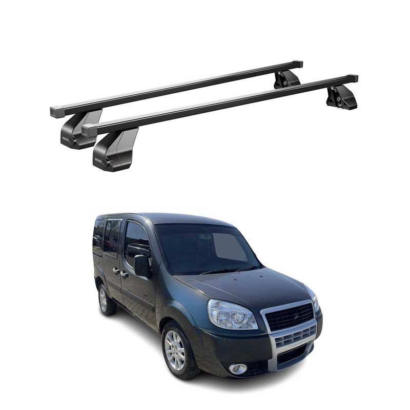 Barres Transversales Menabo pour Fiat Doblo 2000-2010 Noir