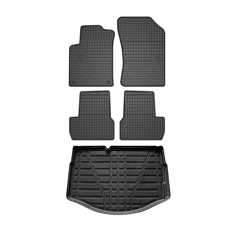 Kit Tapis de sol et coffre pour Citroen C3 2009-2016 HB TPE Noir