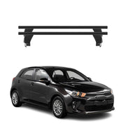 Menabo Barres de toit Transversales pour Kia Rio HB 2017-2026 Alu Noir ABE 2x