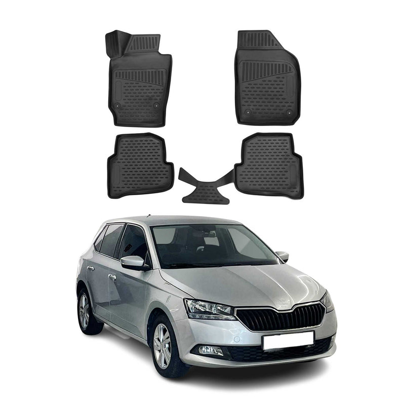 Tapis de Sol pour Skoda Fabia 2015-2021 TPE Noir