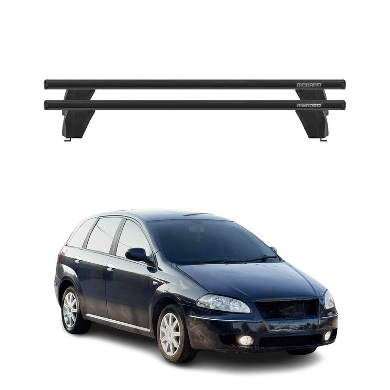 Menabo Barres de toit Transversales pour Fiat Croma 2005-2010 Noir ABE 2x