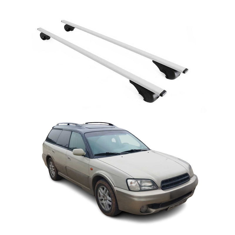 Barres de toit Transversales pour Subaru Outback 1994-2003 Fer Argent