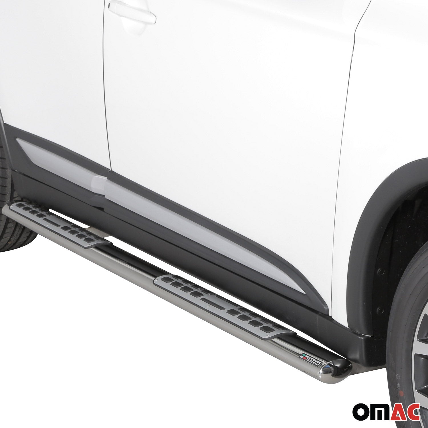 Marchepieds Latéraux pour Mitsubishi Outlander Hybride 2013-2021 Acier Argent