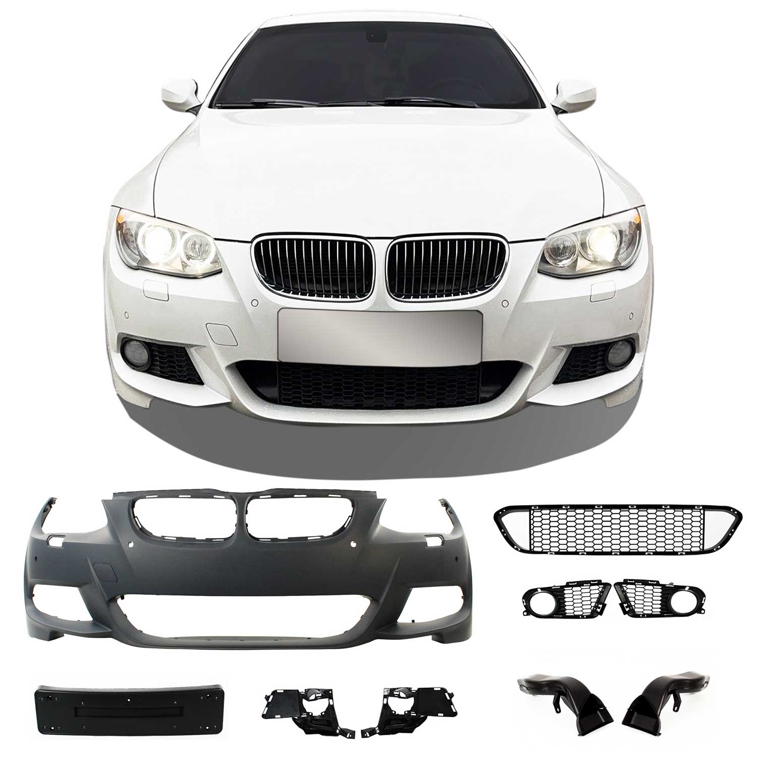 Bodykit kit carrosserie complet pour BMW Series 3 E92/ E93 LCI 2010-2013 Noir 1x