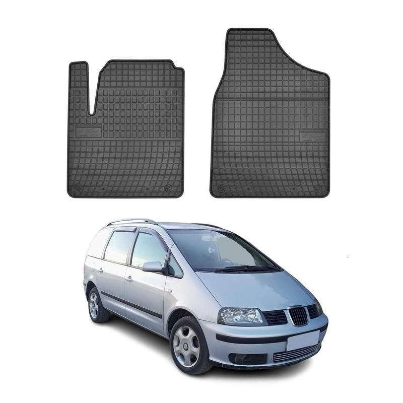 Tapis de Sol pour Seat Alhambra 1995-2010 Convient à 1ème rangée Noir Caoutchouc