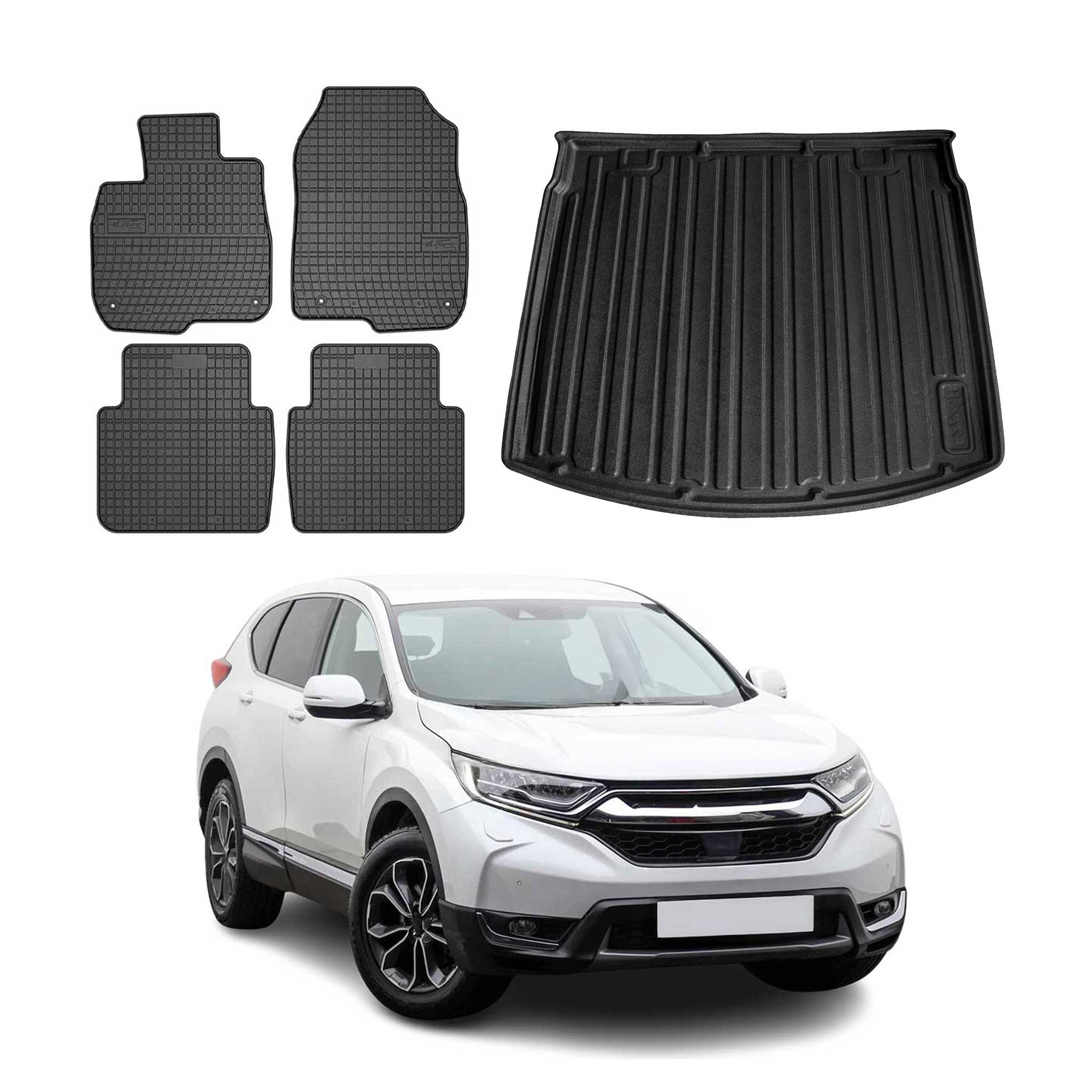 Kit Tapis de sol et coffre pour Honda CR-V 2017-2022 TPE Noir