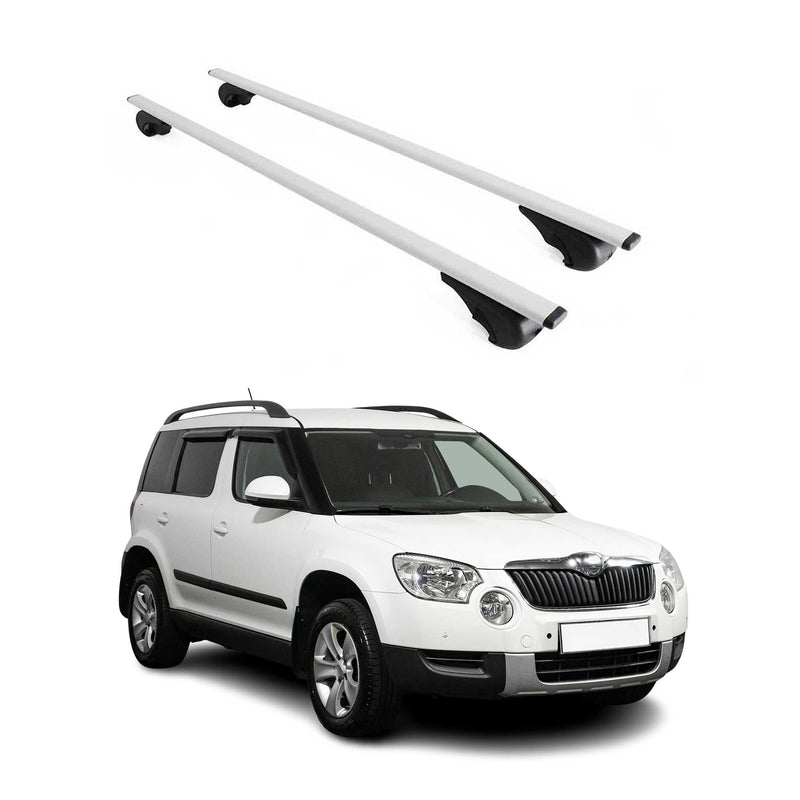 Barres de toit Transversales pour Skoda Yeti 2009-2017 Fer Argent