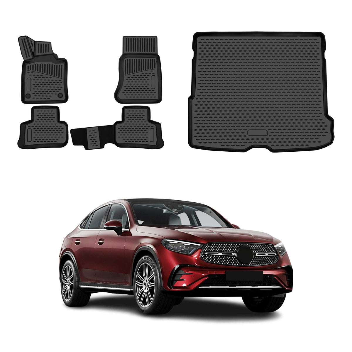 OMAC Kit Tapis de Sol et Coffre pour Mercedes GLC C254 Coupé 2023-2026