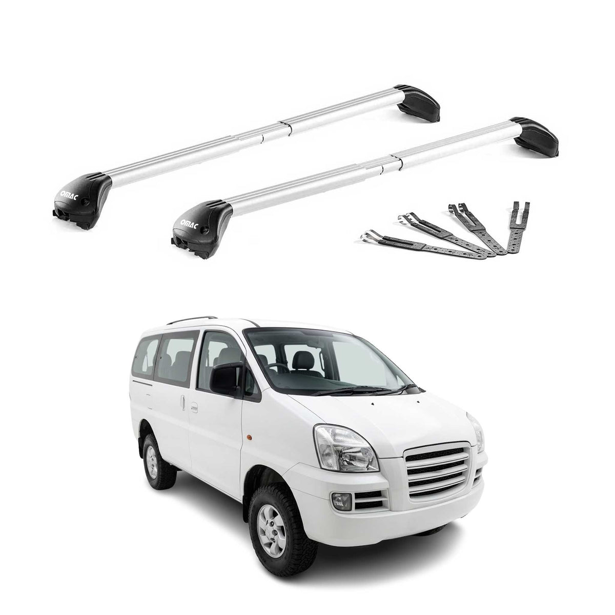 Barres de toit pour Hyundai H-1 I 1997-2007 Aluminium Gris Argenté 2 pièces ABE