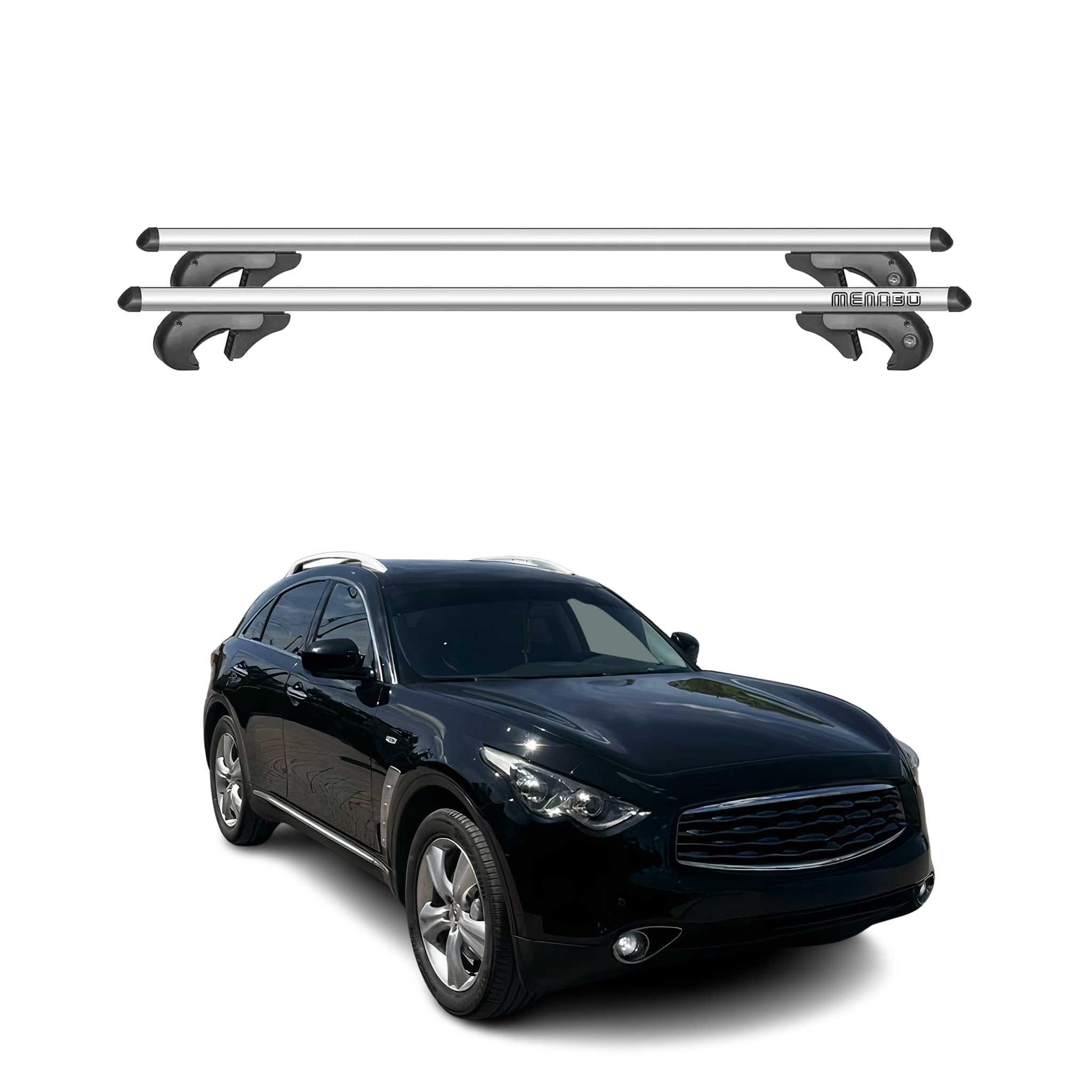 Barres de toit transversales pour Infiniti FX 2003-2013 90kg Aluminium Gris 2x