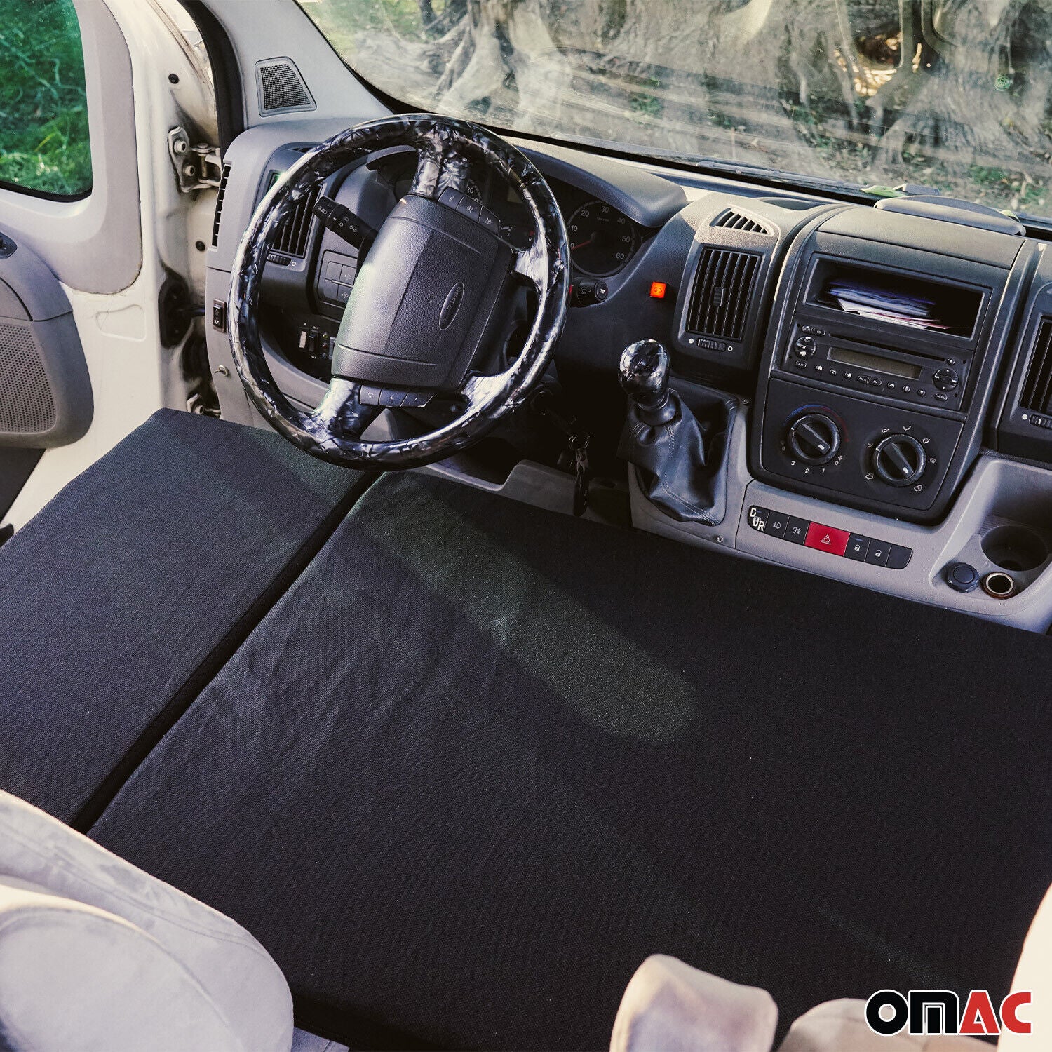 OMAC Matelas de Camping Pliable pour Fiat Ducato 2006-2025 Noir Polyester