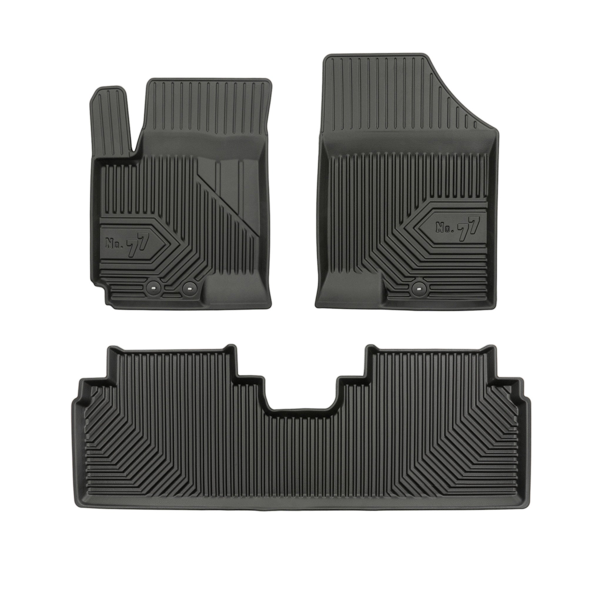 Tapis de Sol de Voiture pour Kia Venga 2009-2019 TPE Antidérapant Noir 3Pcs