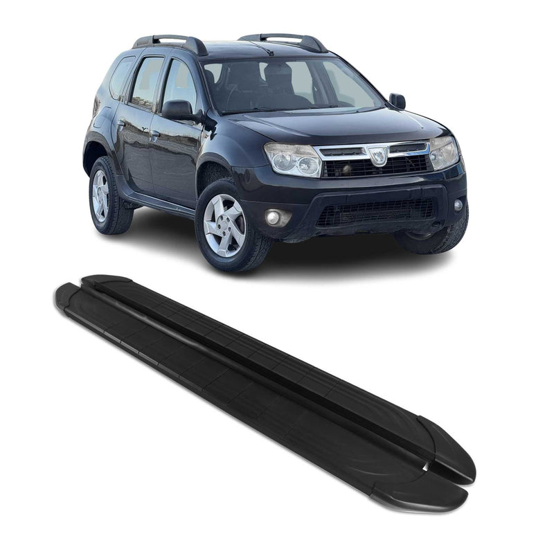 Marchepieds Latéraux pour Dacia Duster II 2018-2024 en Aluminium Noir 2 Pcs