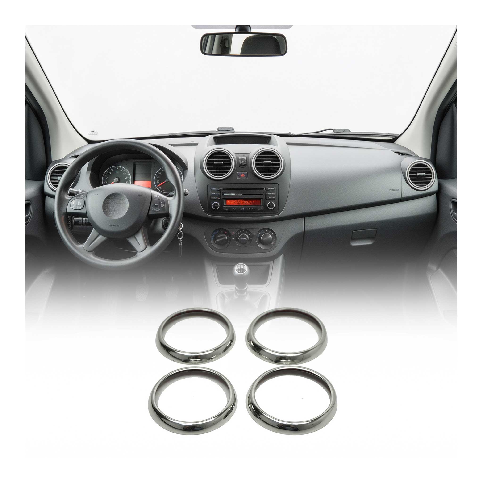 Cadre de ventilation de Cockpit Mercedes-Benz Citan 2012-2021 Chromé Inoxydable