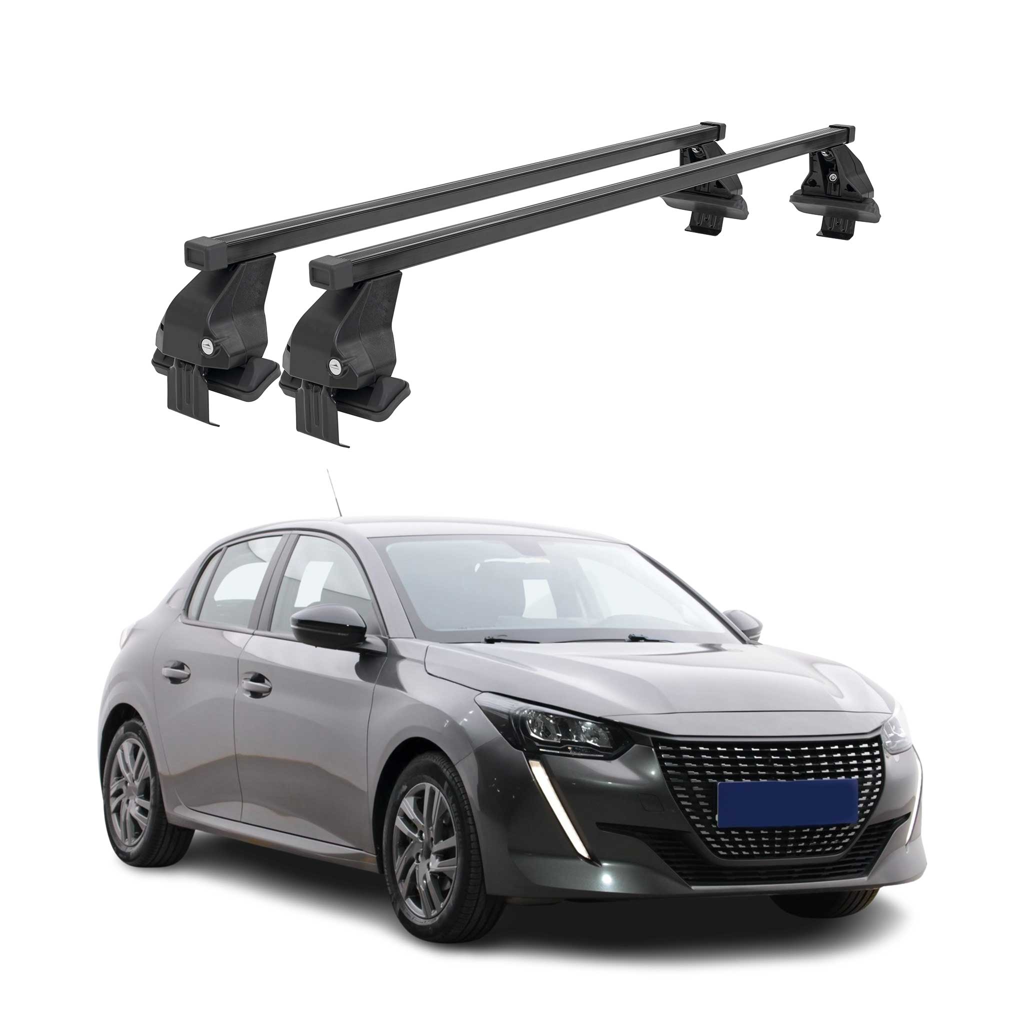 Barres Transversales Menabo pour Peugeot 208 II 2019-2026 Noir