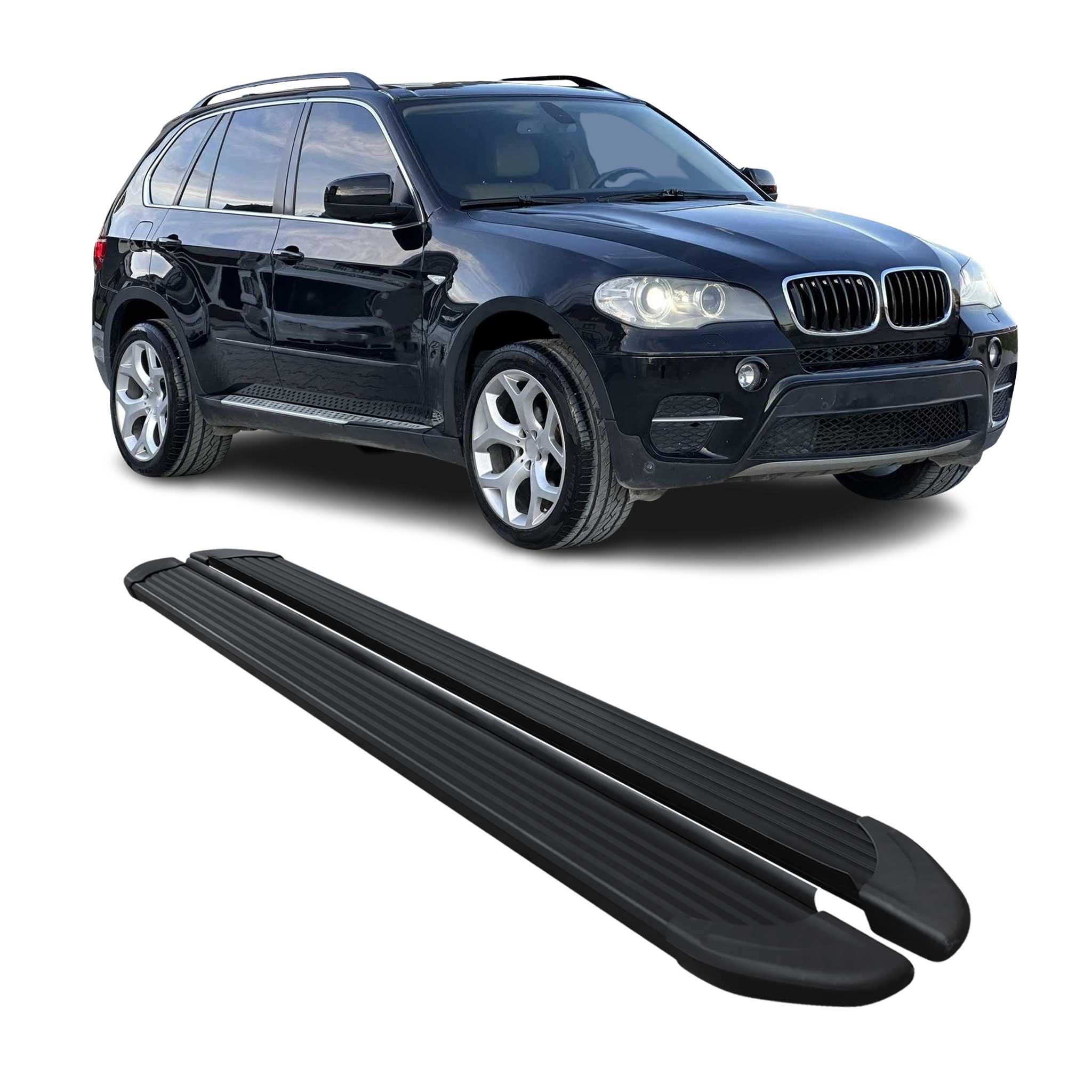 Marchepieds latéraux pédale pour BMW X5 E70 2006-2013 Noir 2Pcs Aluminium