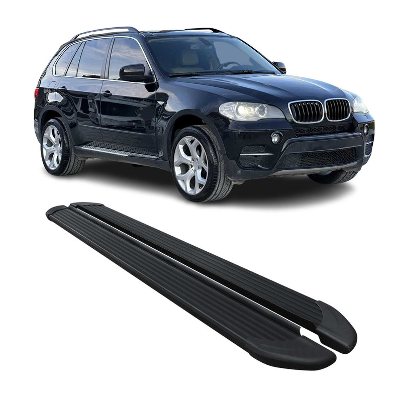 Marchepieds latéraux pédale pour BMW X5 E70 2006-2013 Noir 2Pcs Aluminium