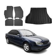 Kit Tapis de sol et coffre pour Ford Mondeo mk3 2000-2007 TPE Noir
