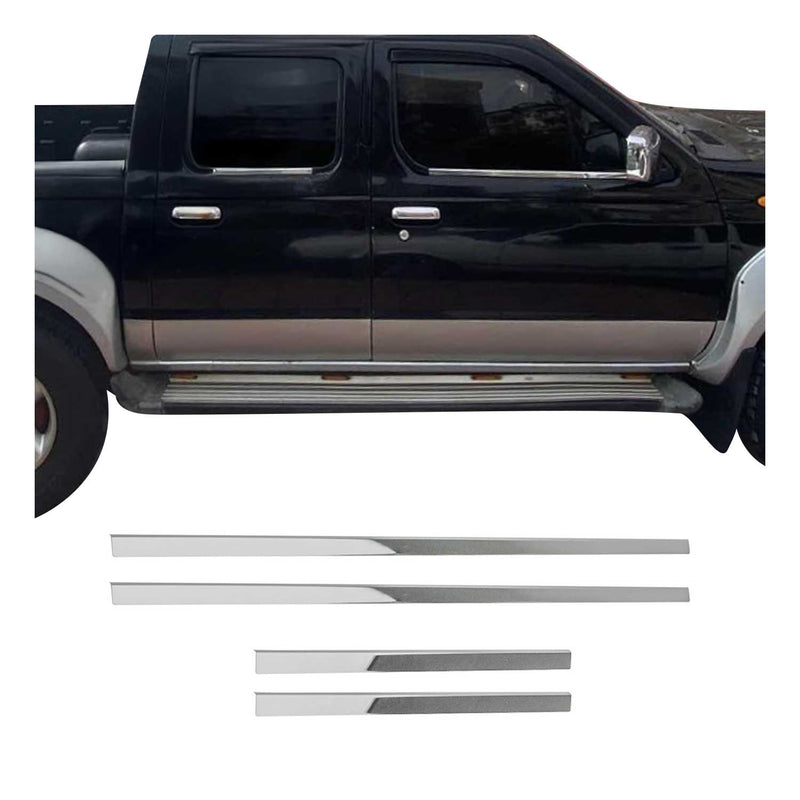 Baguettes pour contour Latérales pour Nissan Navara D22 1998-2004 inox Chromé