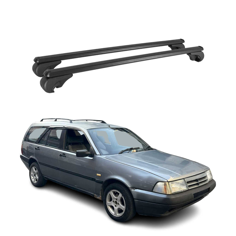 Barres de toit Transversales pour Fiat Tempra 1990-1996 Aluminium Noir