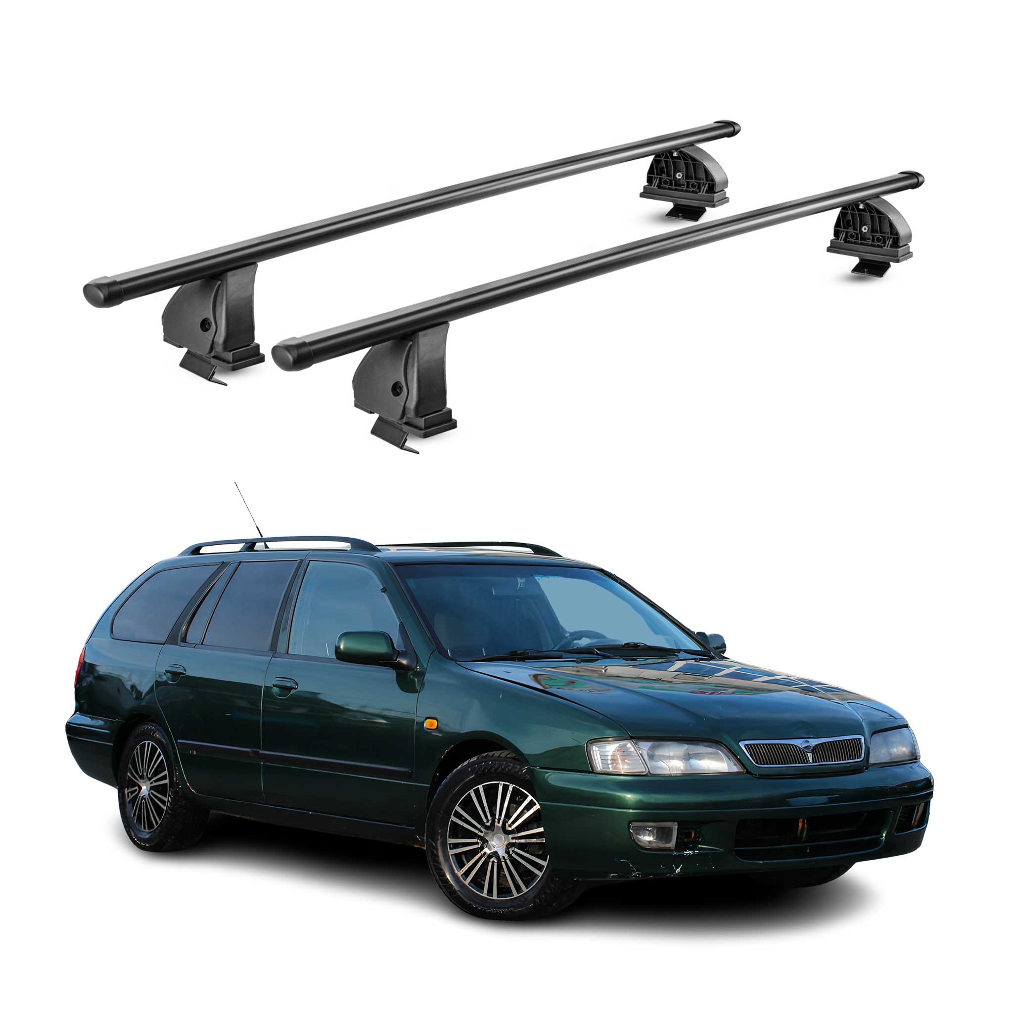 Barres de toit transversales acier pour Nissan Primera I HB Break 1990-1996 Noir