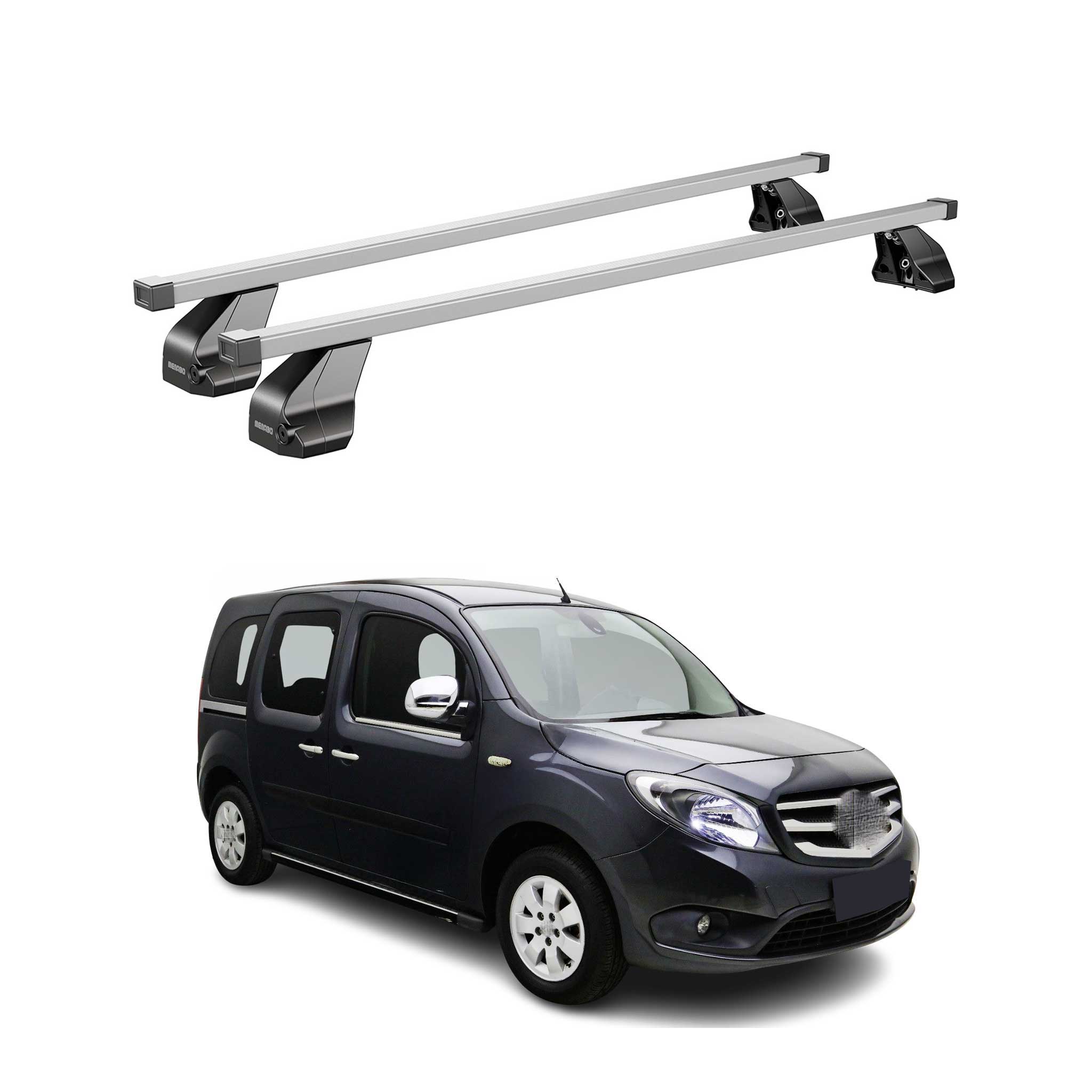 Barres de toit transversales pour Mercedes Citan W415 2012-2021 Acier Gris