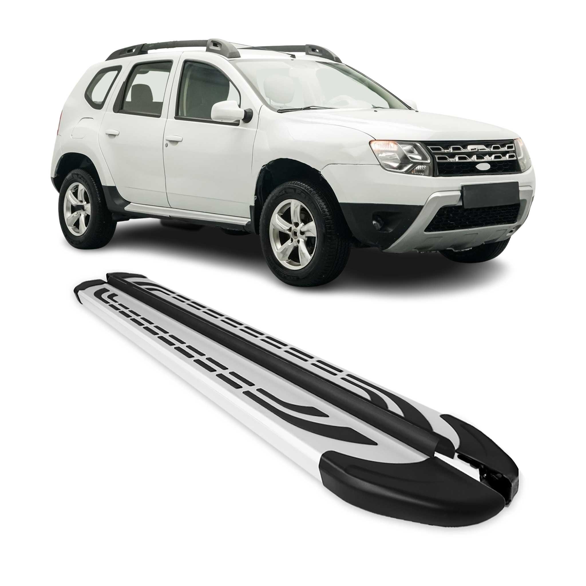 Marchepieds Latéraux pédale pour Dacia Duster 2010-2018 Aluminium Gris 2Pcs