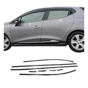 Garniture de Fenêtre pour Renault Clio HB 2012-2019 Acier Inox Foncé 8Pcs